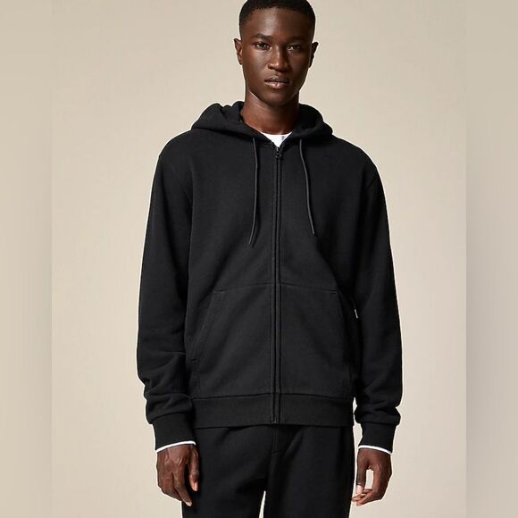 NWT J CREW Summit 11 oz. soft-knit fleece full-zip hoodie in black size XL - Picture 4 of 10